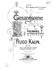 Partition de violoncelle, Gesangscene, Op.35, D major