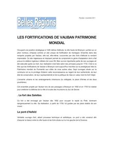 LES FORTIFICATIONS DE VAUBAN PATRIMOINE MONDIAL