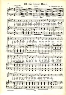 Partition No., Der kleine Hans, chansons, Op.11, Curschmann, Friedrich