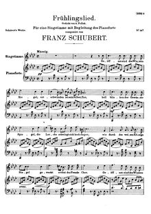 Partition complète, Frühlingslied, D.919, Spring Song, Schubert, Franz