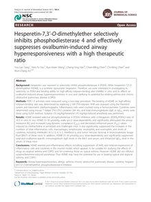 Hesperetin-7,3 -O-dimethylether selectively inhibits phosphodiesterase 4 and effectively suppresses ovalbumin-induced airway hyperresponsiveness with a high therapeutic ratio
