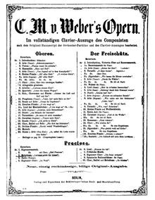 Partition No., Melodram, Preciosa, Op.78, Weber, Carl Maria von