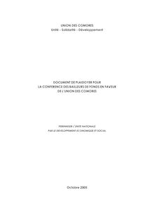 UNION DES COMORES Unité - Solidarité - Développement DOCUMENT DE ...