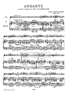 Partition de viole de gambe, flûte Sonata en B minor, Sonata Op.1, No.9