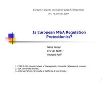 Is European M&A Regulation Protectionist?