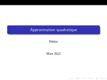 Approximation quadratique