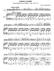 Partition de piano, corde quatuors, Op.3, Haydn, Joseph par Joseph Haydn