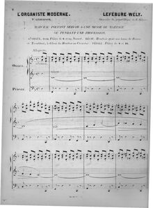 Partition 7e livraison (a), L Organiste Moderne, Lefébure-Wély, Louis James Alfred