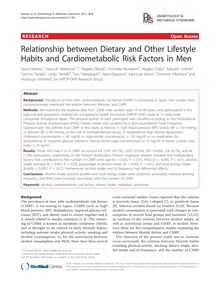 Relationship between Dietary and Other Lifestyle Habits and Cardiometabolic Risk Factors in Men