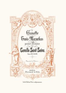 Partition complète (scan), Gavotte, Op.23, Saint-Saëns, Camille