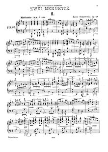 Partition complète, 2 Menuettes, Op.49, Scharwenka, Xaver