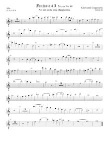 Partition ténor viole de gambe 1, octave aigu clef, Fantasia pour 5 violes de gambe, RC 53