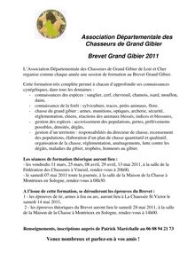 Association Départementale des Chasseurs de Grand Gibier Brevet ...
