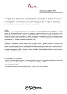 Frege s and Bolzano s rationalist conceptions of arithmetic / Les conceptions rationalistes en arithmétique de Frege et Bolzano - article ; n°3 ; vol.52, pg 343-362