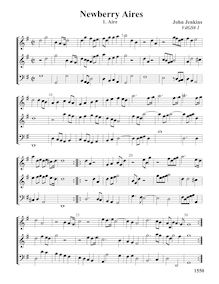 Partition , Aire - partition complète, Newberry Aires pour 3 violes de gambe par John Jenkins
