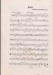 Partition violoncelle 1, Geistliches Lied, Op.137, Gebet, C major