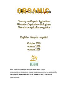 Multilingual glossary on organic agriculture