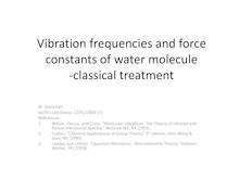 Vibrational levels of water -Tutorial