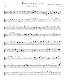 Partition ténor viole de gambe, alto clef, Fantasia pour 5 violes de gambe, RC 33