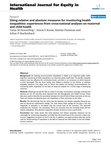 Using relative and absolute measures for monitoring health inequalities: experiences from cross-national analyses on maternal and child health