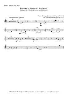 Partition cor 2 (B♭), Festen påa Kenilworth, The Feast of (at) Kenilworth