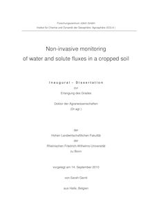 Non-invasive monitoring of water and solute fluxes in a cropped soil [Elektronische Ressource] / von Sarah Garr´e