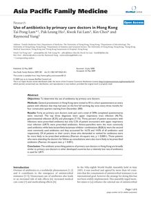 Use of antibiotics by primary care doctors in Hong Kong