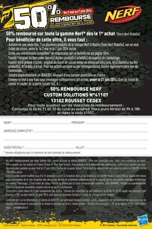 Offre de remboursement Nerf ! 50% remboursé (ODR  mai/juin 2014)