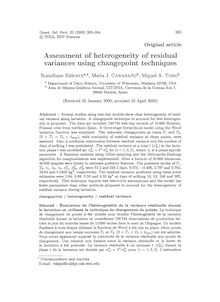 Assessment of heterogeneity of residual variances using changepoint techniques