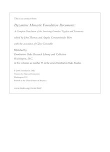 Byzantine Monastic Foundation Documents:
