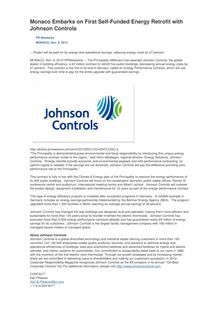Monaco Embarks on First Self-Funded Energy Retrofit with Johnson Controls