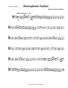 Partition ténor Trombone 1, Heterophonic Fanfare, Fanfare on "Auld Lang Syne"