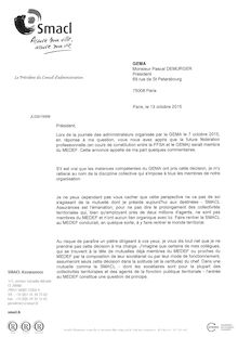 Lettre du 13 octobre 2015 de M. de BOISSIEU à M. DEMURGER / Exclusif La Lettre de l Assurance