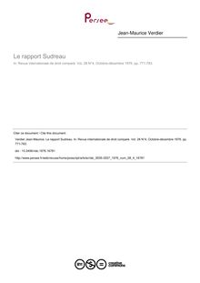 Le rapport Sudreau - article ; n°4 ; vol.28, pg 771-783