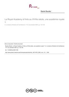 La Royal Academy of Arts au XVIIIe siècle, une académie royale ? - article ; n°1 ; vol.10, pg 123-136