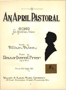 Partition , couverture couleur, chansons to Spring, Op.6, Freer, Eleanor Everest