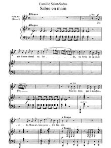 Partition , Sabre en main, Mélodies Persanes, op.26, Saint-Saëns, Camille