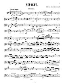 Partition viole de gambe, Septett für Hoboe, Clarinette, cor, Violine, viole de gambe, violoncelle und Pianoforte