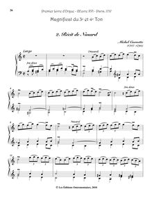 Partition , Récit de Nasard, Premier Livre d’Orgue, Op.16, Corrette, Michel