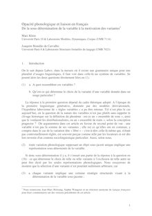 Opacité phonologique et liaison en français