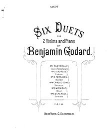 Partition de piano, Six duettini pour deux violons, Godard, Benjamin par Benjamin Godard