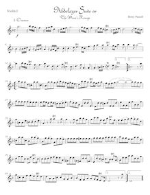 Partition violons I, Abdelazer, The Moor s Revenge, Purcell, Henry