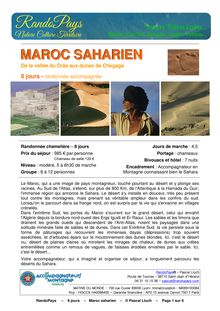 Extrait de la fiche complète Maroc saharien - RandoPays Pascal Lluch