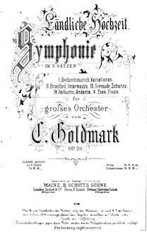 Partition complète, Symphony No.1  Ländliche Hochzeit , Op.26, Goldmark, Carl