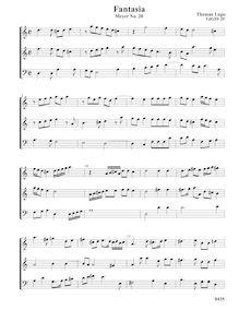 Partition Fantasia VdGS No. 20 - partition complète, fantaisies pour 3 violes de gambe