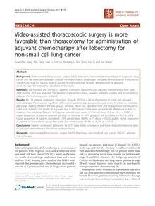 Video-assisted thoracoscopic surgery is more favorable than thoracotomy for administration of adjuvant chemotherapy after lobectomy for non-small cell lung cancer