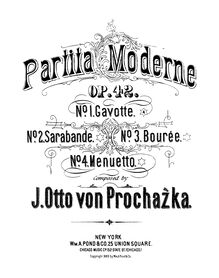 Partition No.1: Gavotte (avec cover page), Partita Moderne, Prochaźka, J. O. von