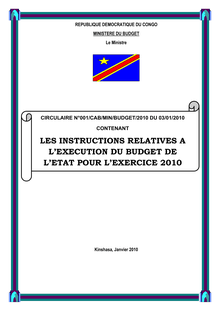 LES INSTRUCTIONS RELATIVES A L ... - Ministère du budget