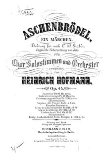 Partition complète, Aschenbrödel, Cinderella: a fairy-tale, Hofmann, Heinrich