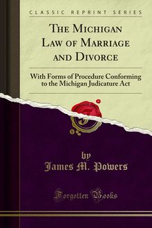 Michigan Law of Marriage and Divorce
